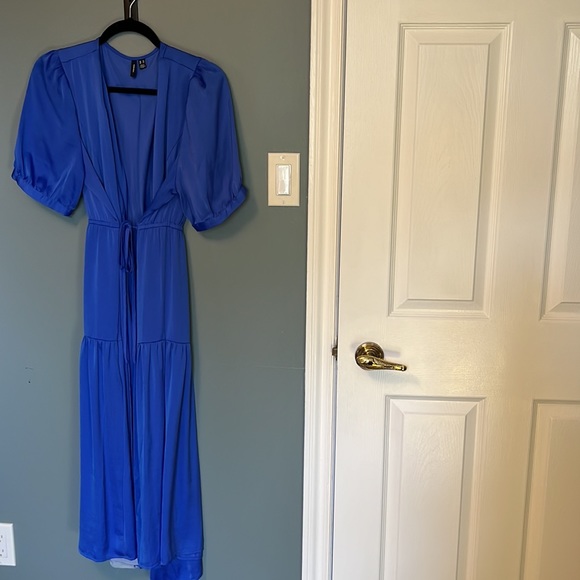 VERO MODA BLUE WRAP DRESS - Picture 4 of 4